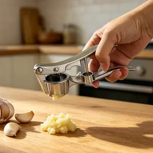 Garlic Press, Garlic Crusher, Garlic Mincing Tool, Garlic Preparation Tool, Handheld Crusher, Manual Mincer, Handheld Ginger Press, Multi-functional Kitchen Tool for Lemon, Ginger, and Spices, Kitchen Utensil