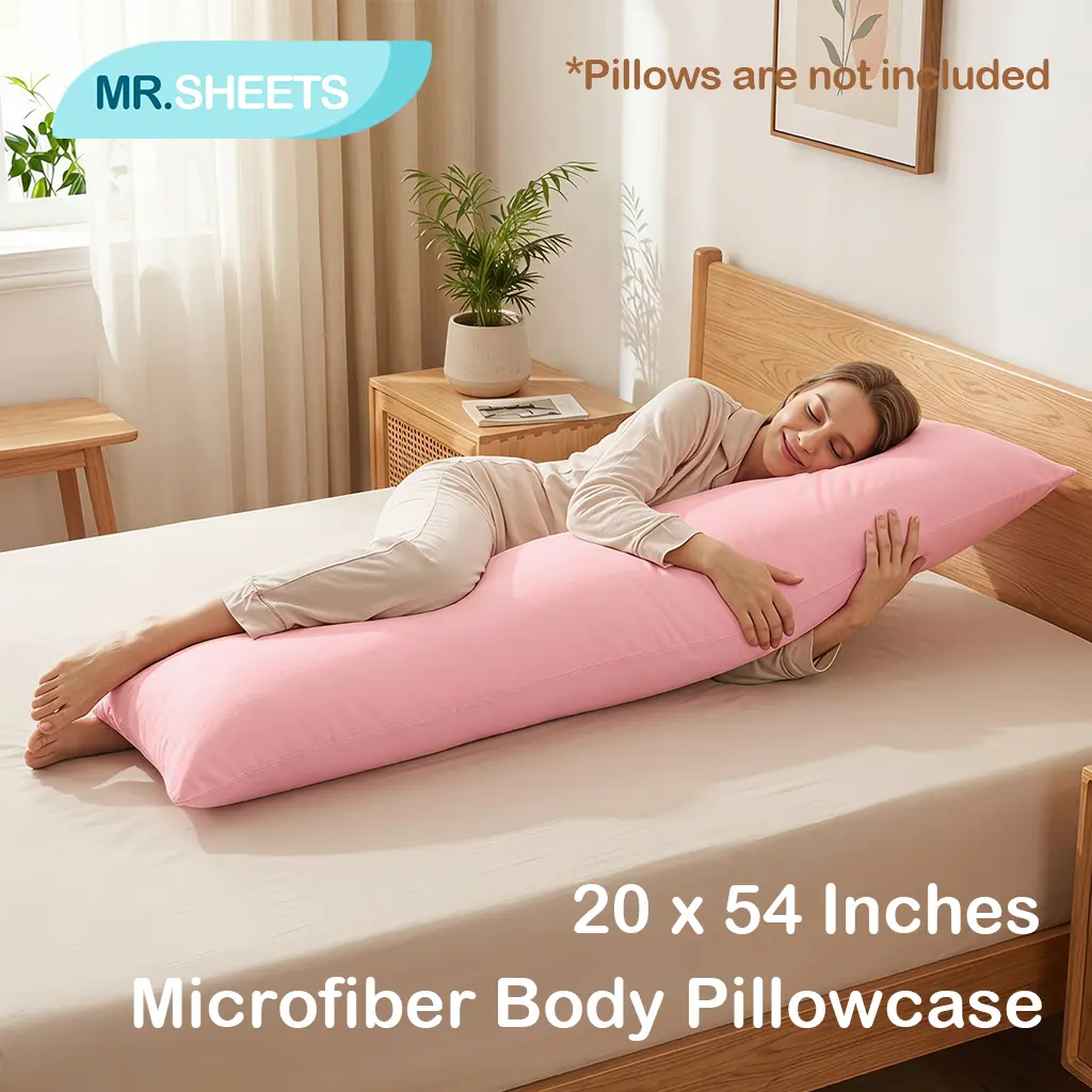 NTBAY Ultra Soft Brushed Fiber Body Pillowcase - Breathable Soft Bedding Bed Accessory for Side Sleepers, Wrinkle-Free with Envelope Closure, Machine Wash & Easy Care, Softness Focused