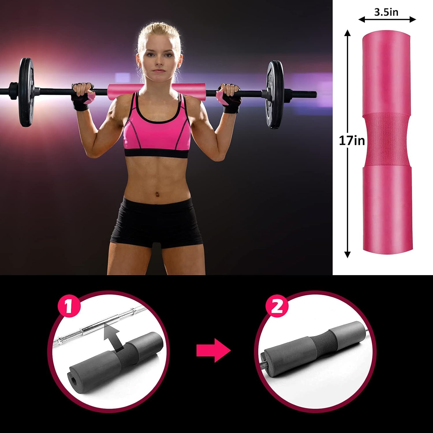 Weight Training Barbell Squat Pad, Neck & Shoulder Protective Pad, Barbell Pad for Men & Women Gym Home, Gym Accessories