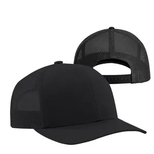 Men Women Plain Cotton Trucker Cap with Breathable Mesh Back Baseball Hats