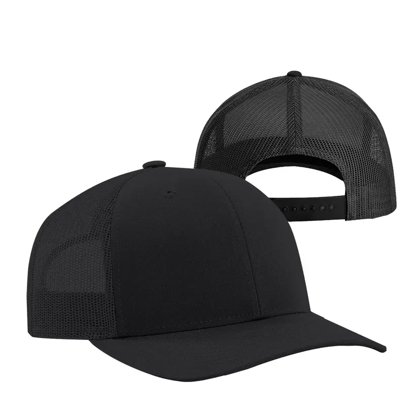 Men Women Plain Cotton Trucker Cap with Breathable Mesh Back Baseball Hats