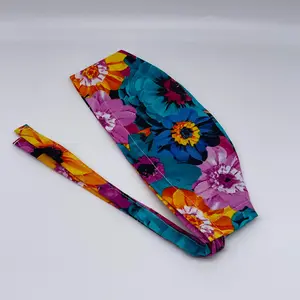 Multicolored floral unisex pixie Men surgical SCRUB HAT CAP, nursing caps, tie back cap, satin lining option African print men scrub cap