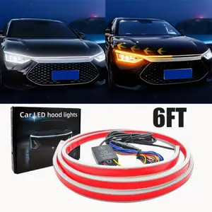 79'' Car Hood Light Strip, Flexible Dynamic Nighttime Hood Light Strip, Auto LED Strip Light With Fuse Protection, Universal Exterior Decor For SUVs, Trucks, Vans & Most Vehicles, Without Battery