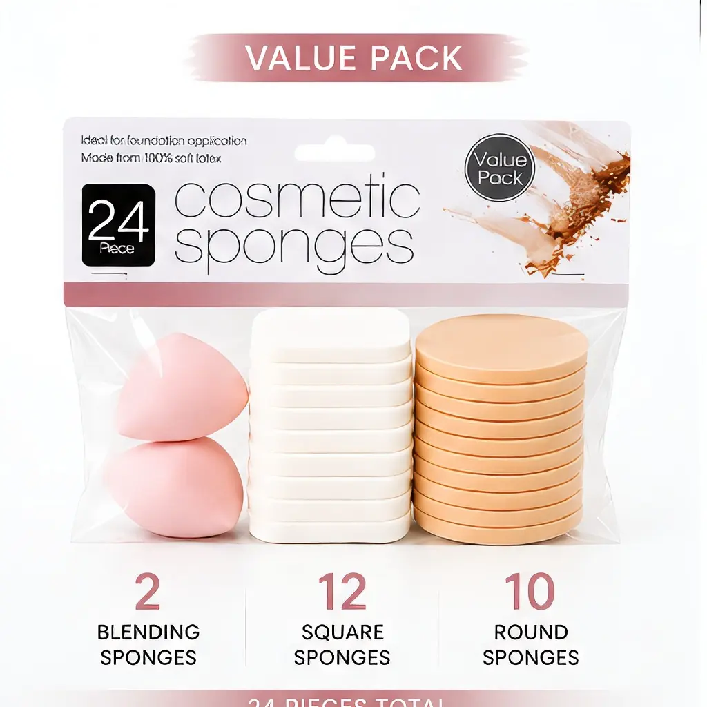 24-PIECE COSMETIC SPONGE VALUE PACK