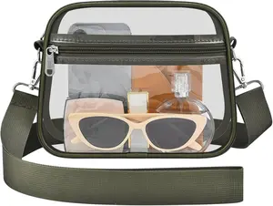 Clear Stadium Approved Bag, Mini Transparent Messenger Bag for Sports Events, Concerts & Festivals
