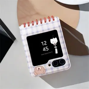 Korean Cute Cartoon Notebook Style Phone Case For Samsung Galaxy Z Flip 6/5/4/3 For Motorola Razr 60 50ultra Razr 40ultra