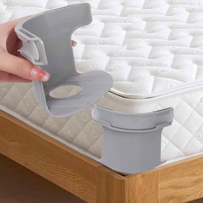 4-Pack Gray Invisible Locking Sheet Holders - Durable Bedding Accessories with Plastic Clips, Needleless Non-Slip Damage-Free Tightener, Strong Grip, No More Loose Sheets All Night Hold