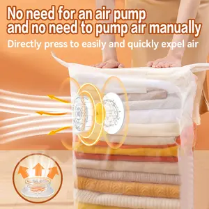 Vacuum Storage Bags for Clothes and Bedding - Non-Electric Plastic Space Saving Compression Bags with Hand Pump - Rectangular Sealed Bags for Dormitories, Closets, Bedrooms, Multi-Purpose - Dust, Odor and Waterproof