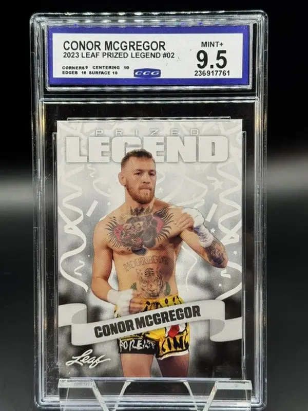 2023 Leaf Prized UFC Legend card #02 Conor McGregor in a Mint+ 9.5