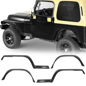 Hooke Road Slim Flat Front & Rear Fender Flares Kit for 1987-1995 Jeep Wrangler YJ