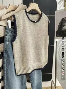 Spring & Fall Colorblock Casual Versatile Vest Pullover, Simple Fashion Leisure Fit Sweater Vest, Stylish Unisex Outerwear