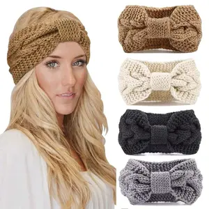 Knit Crochet Headband For Women Ear Warmer Soft Turban Stretch Headbands Warmer Winter Running Fashion Head Wrap Winter Accessories