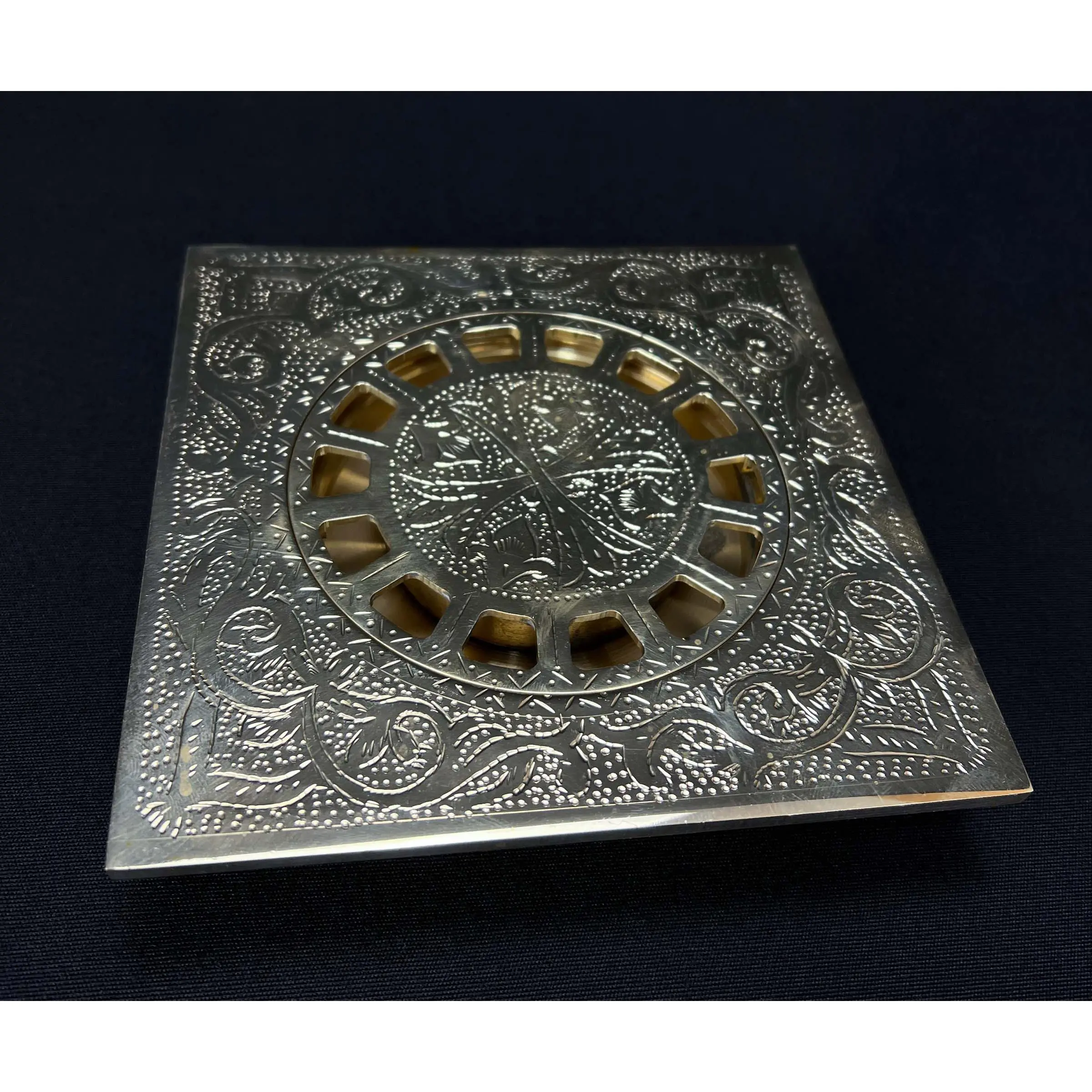 Engraved Brass Floor Drain