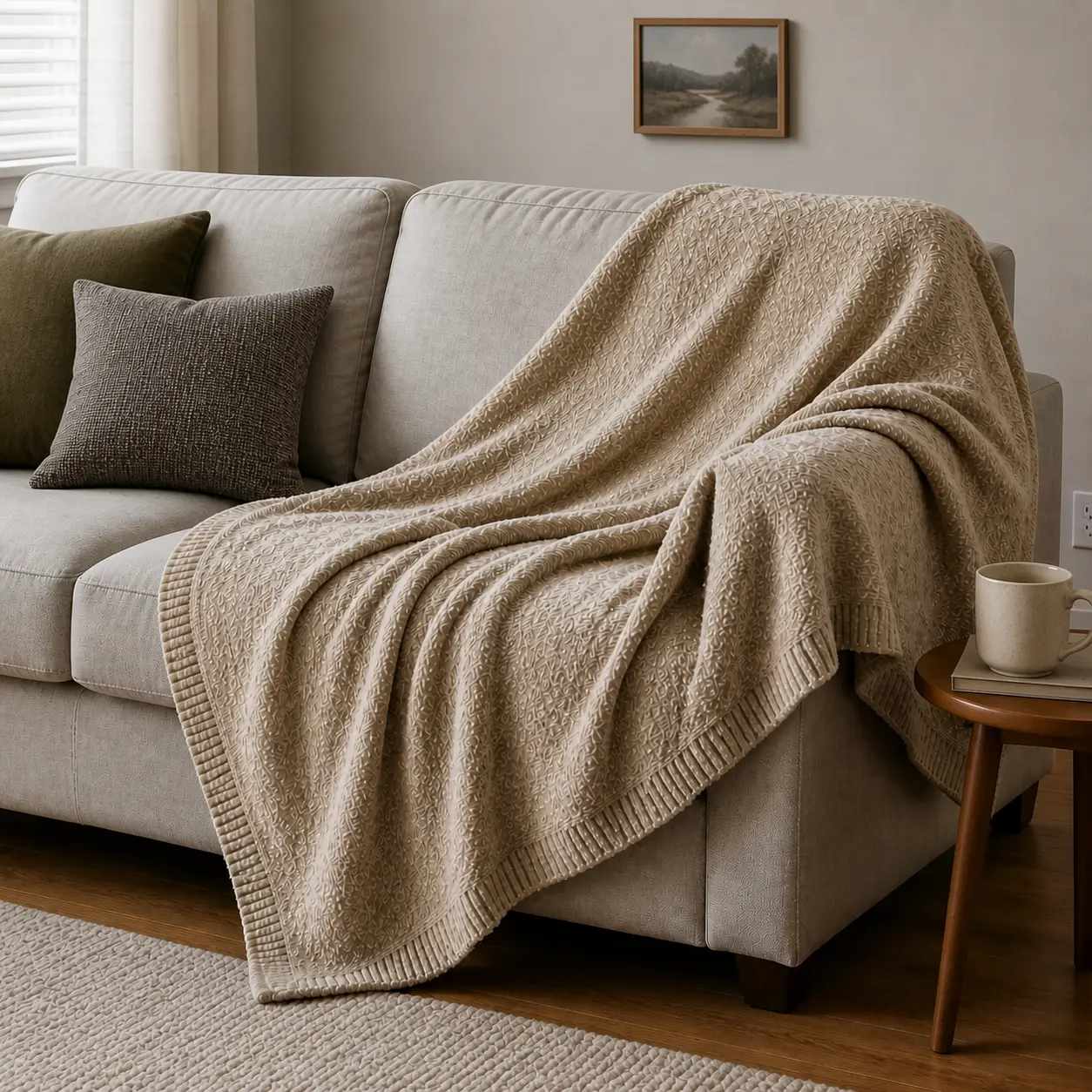 Blunique Chenille Throw Blanket - Gentle Soft, Lightweight, Soft Fluffy, Breathable Decorative Leisure Gift Blanket for Sofa, Bed, Gentle Soft Blanket