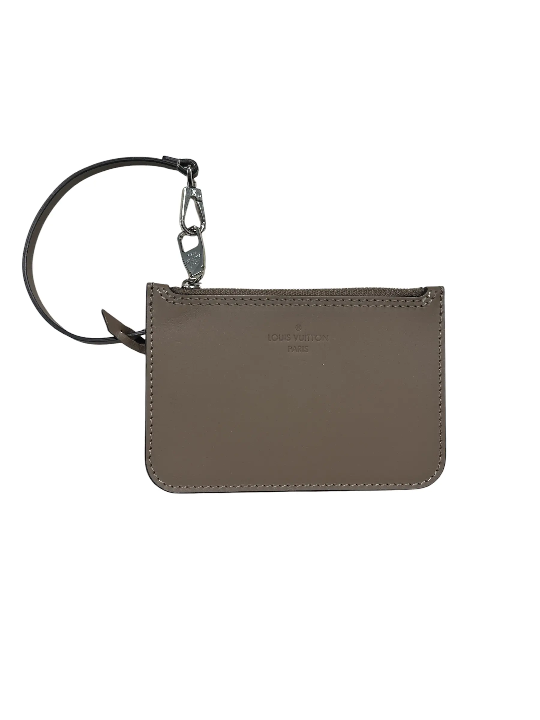 Pre-owned Louis Vuitton leather Small Leather Goods Gray Wristlet