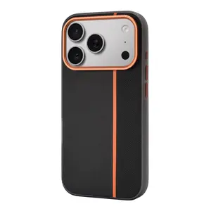 For iPhone 17 Pro Max phone case, color-blocking leather magnetic suction, anti-drop protective cover for 16, 15