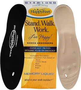 Happy Feet Insoles, Foot Pain Inserts Plantar Fasciitis Flat Feet Orthotic High Arch Support Gel Insert Shoe Insoles for Mens and Womens