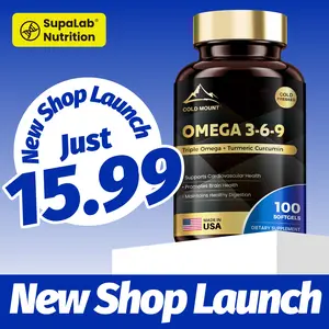 COLD MOUNT Omega 3-6-9 - Triple Omega + Turmeric Curcumin | Support Heart, Brain & Digestion | 100 Softgels