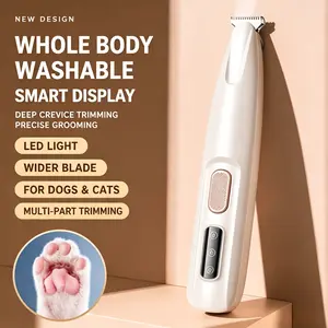 Rechargeable Pet Hair Trimmer for Dogs & Cats – Cordless, Quiet, Waterproof Grooming Clippers with LED Light – Small Dog & Cat Paw Trimmer