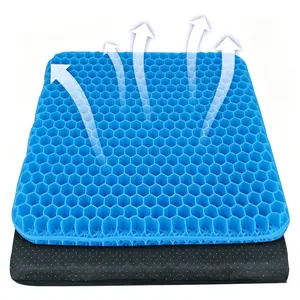 GearX Double-Thick Gel Seat Cushion 16.5x14.5x1.38 in Breathable Honeycomb Non-Slip Cover Ergonomic Curve Support for Office Car Wheelchair Comfortable & Versatile five-seat thicken