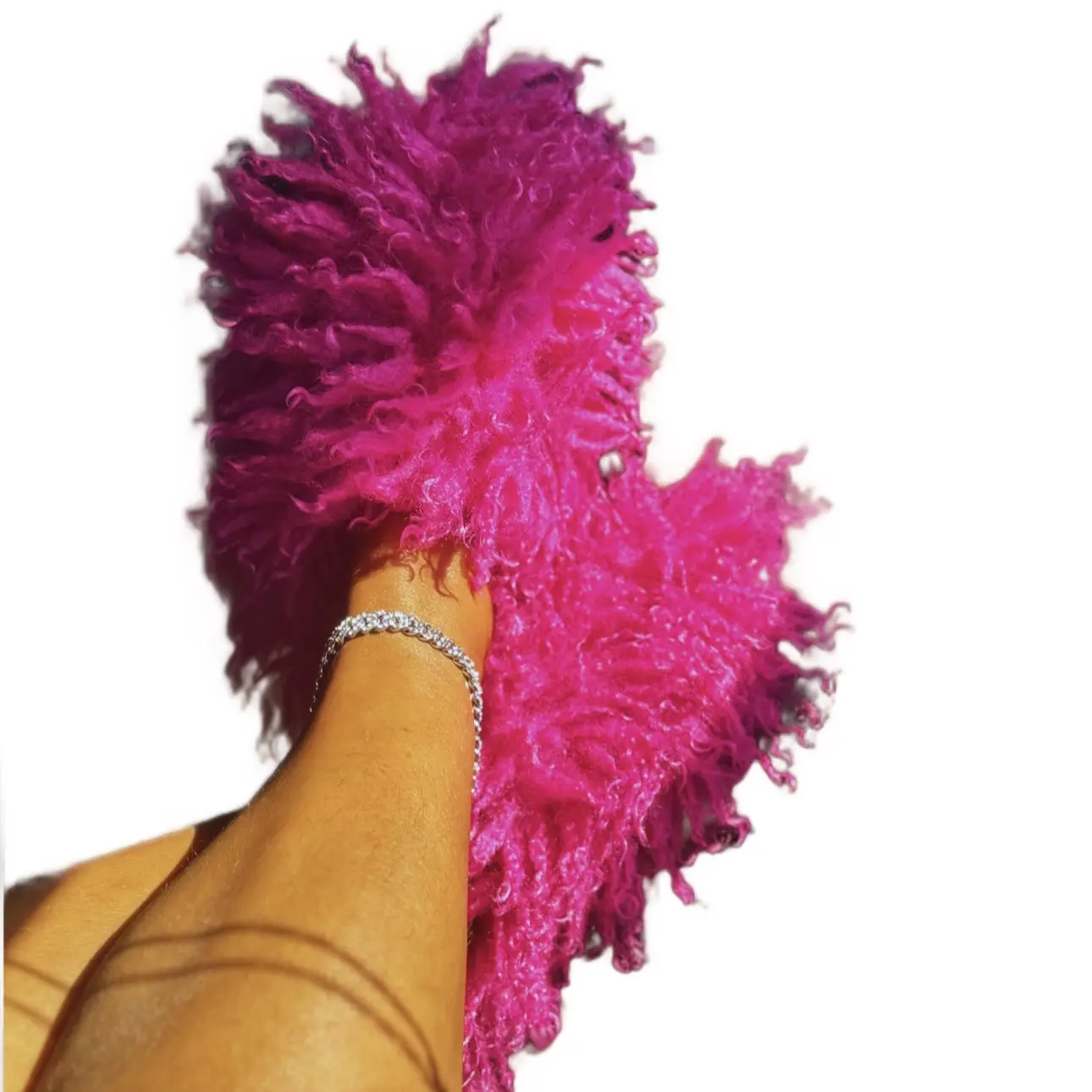 Women Pink Fluffies Sandal