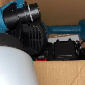 Cordless Paint Sprayer with 2 Batteries 1000ml Cordless Spray Paint Gun 3 Spray Modes 3 Nozzles Adjustable Flow Length for Home Interior Furniture Wall Door Latex (Style B-Blue),Thanksgiving/Christmas—The Best Choice for Gifts