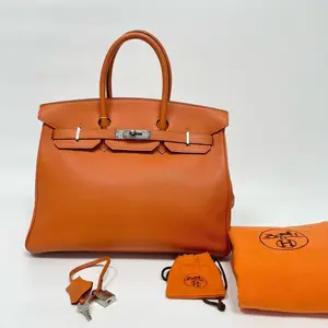Pre-owned HERMÈS Hermes Taurillon Clemence Birkin 35 Orange |N21864393
