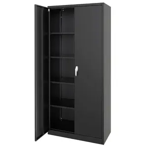 GARVEE Metal Storage Cabinet with Lock,Steel Tool Cabinet with 4 Adjustable Shelves and 4 Adjustable Feet ,Storage Organization for Home,Garage,Office,Shop 71"H