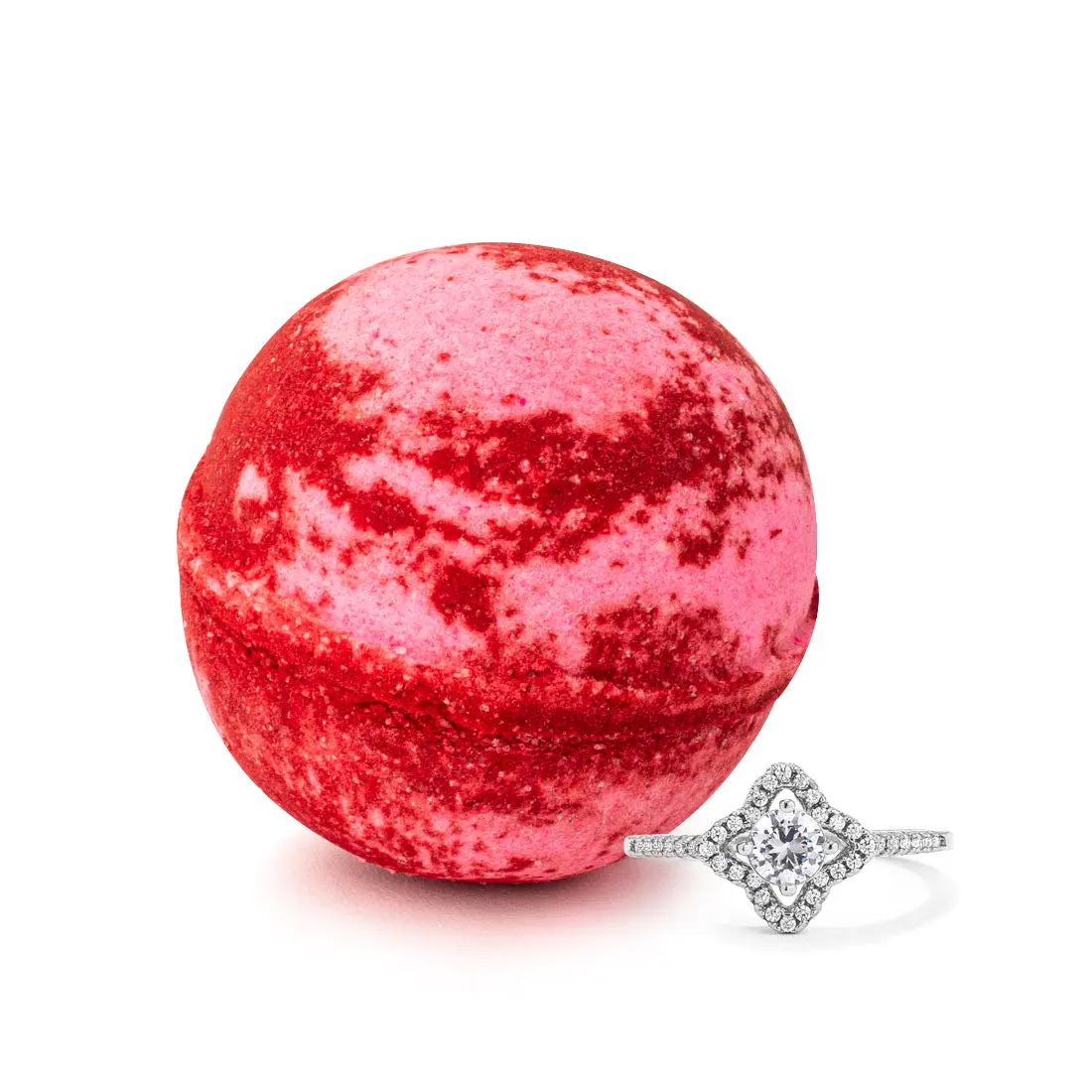 Over The Moon XL Bath Bomb with Jewelry & Epsom Salt - Aromatic Bergamot Jasmine & Rose Notes Scented Body Care