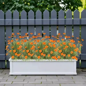 10 bundles of simulated orange onion grass flowers, Plastic faux flowers, Artificial flowers for outside, UV resistant simulated outdoor plants, maintenance free plastic shrubs, suitable for balconies, gardens, home decoration, weddings, other occasions