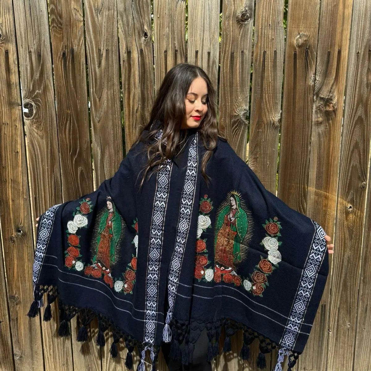 Virgencita shawl/ throw blanket
