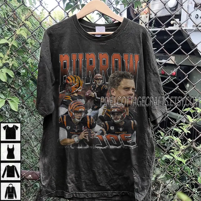 Comfort Colors Burrow  Bootleg Graphic Tee, Cincinnati Football Sweatshirt, Hoodie, Tshirt Unisex