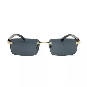 Luxury rimless buffs Sunglasses - Black