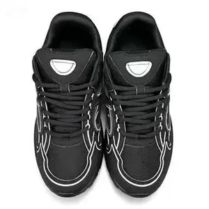 Black Reflective Outline Retro Dad Shoes | Breathable Mesh Chunky Sneakers for Basketball & Streetwear