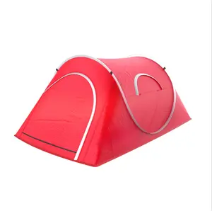 2 Person Pop Up Tent with Layered Door and Carry Bag, Red