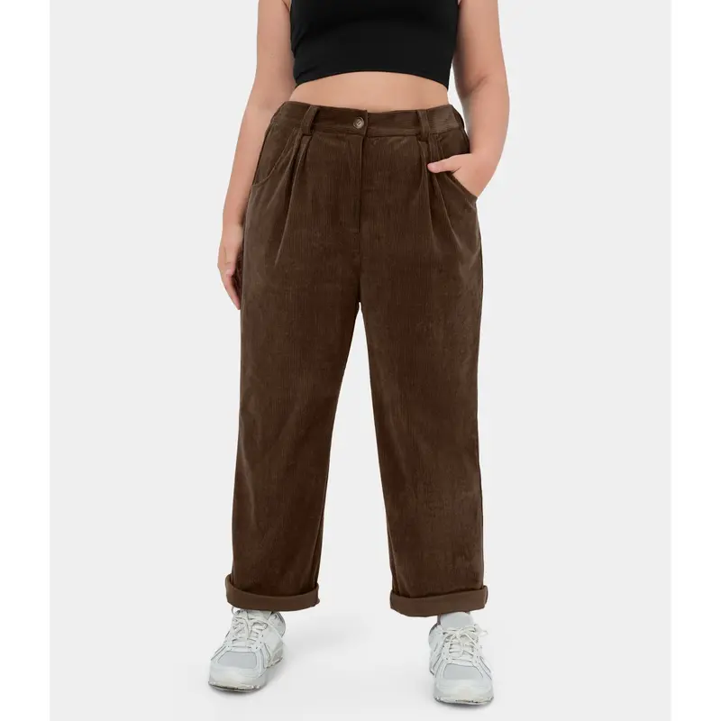 Halara Flex Mid Rise Zipper Pocket Plus Size Corduroy Casual Pants