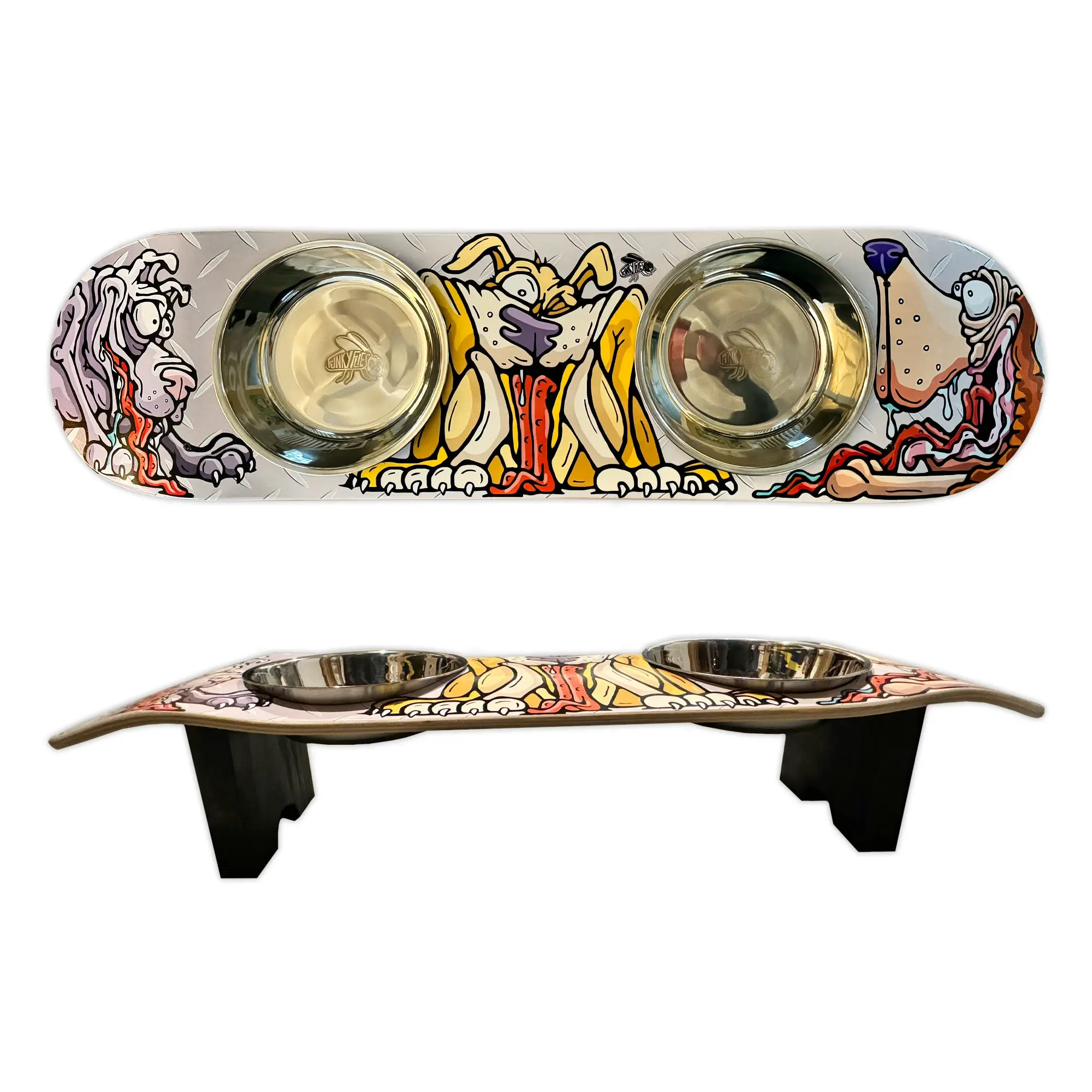 Elevated Anti-Vomiting Pet Feeding Station - Dog Skateboard Skatebowl Feeding Station - perfect gifts for pet