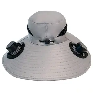 Solar Fan Hat with Dual Fans & USB Rechargeable Design – Wide Brim Sun Protection, Breathable Mesh Cooling Hat for Fishing, Hiking, Camping & Outdoor Activities