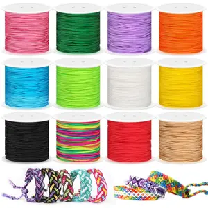 Selizo 12 Rolls Nylon String for Bracelets, Chinese Knotting Nylon Cord for Jewelry Making, Nylon Beading Thread for Kumihimo, Braided Bracelets, Necklaces, Macrame Craft, Wind Chime