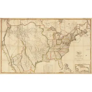 1816 Map of the United States with the contiguous British and Spanish Possessions