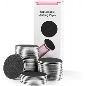 Replaceable Sandpaper for Electric Foot File: 60 Pcs/1 Box Feet Grinder for Skin and Callus Remover - 80/180 Grit Fine Sandpaper Refill Discs for Home Spa Salon