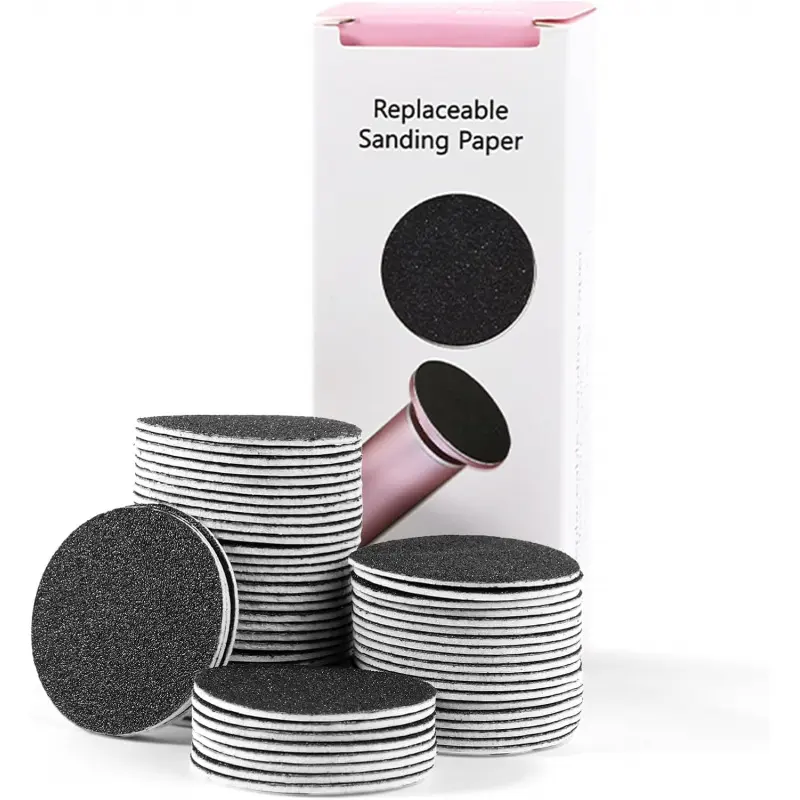 Replaceable Sandpaper for Electric Foot File: 60 Pcs/1 Box Feet Grinder for Skin and Callus Remover - 80/180 Grit Fine Sandpaper Refill Discs for Home Spa Salon