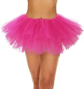 Tutu for Women Adults Teens 5 Layers Halloween Costume Cosplay Running Tutu Party Elastic Fluffy Tulle Dance SkirtGift.