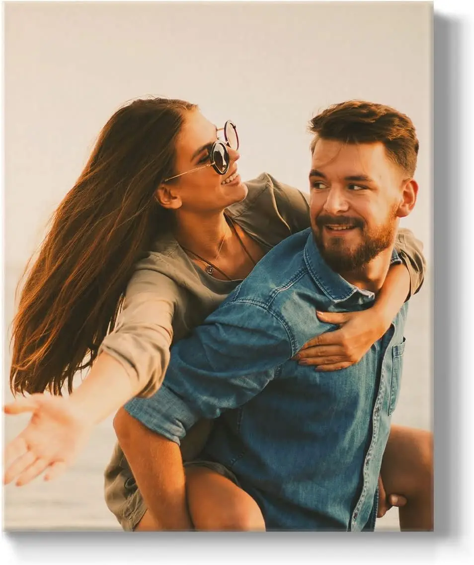 Custom Photo Canvas Painting Personalized Canvas Wall Art Transform Your Photos into Stunning Framed Wall Art, Digital Printed Photos on Canvas, Perfect for Home Decoration Gifts and Souvenirs