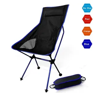 Portable aluminum high back folding chair