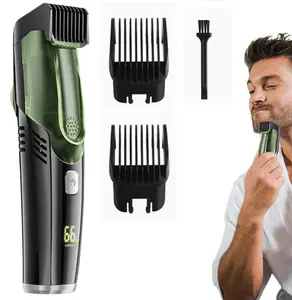 Hair Clipper for Men with Automatic Hair Suction, Cordless Waterproof Trimmer for Wet & Dry Shaving, Rechargeable Grooming Kit with Stainless Steel Blades, Ideal Gift