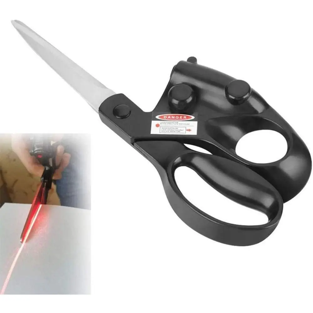 1pc Stainless Steel Laser Positioning Tailoring Scissors - Adjustable Infrared Precision Direct Shear, Ergonomic Handle Tool for Cloth, Leather, Paper Cutting, Indoor Recreation Household DIY Sewing Packaging