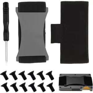 Wallet Elastic Band Replacement Kit Compatible with Ridge Metal Wallets, Durable Elastic  Strap with Screws and Mini , Repair Accessories for Men's Minimalist Card Holder Wallet (set1)