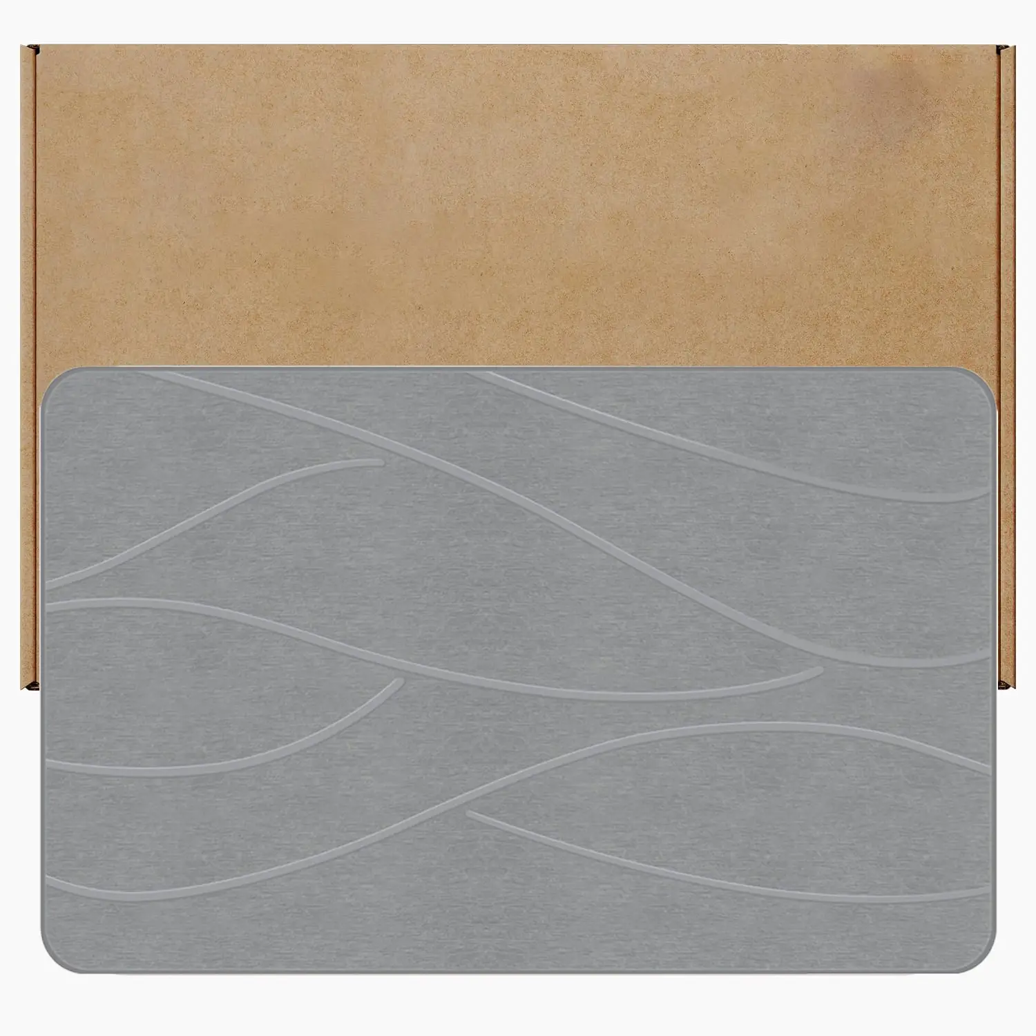 Stone Bath Mat Diatomaceous Earth Shower Mat Non-Slip Super Absorbent Diatomite Stone Bath Mats for Bathroom Floor Quick Drying Natural Easy to Clean(23.6 x 15.4 in)