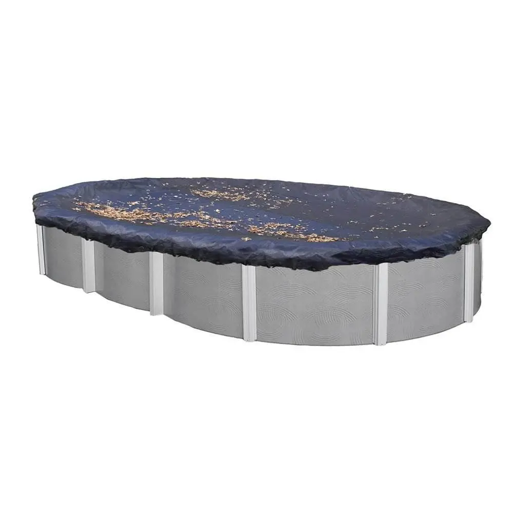 Swimline 18 x 33 Foot Oval Above Ground Heavy Winter Swimming Pool Cover, Blue Swimline 18 x 33 Foot Oval Above Ground Heavy Winter Swimming Pool Cover, Blue